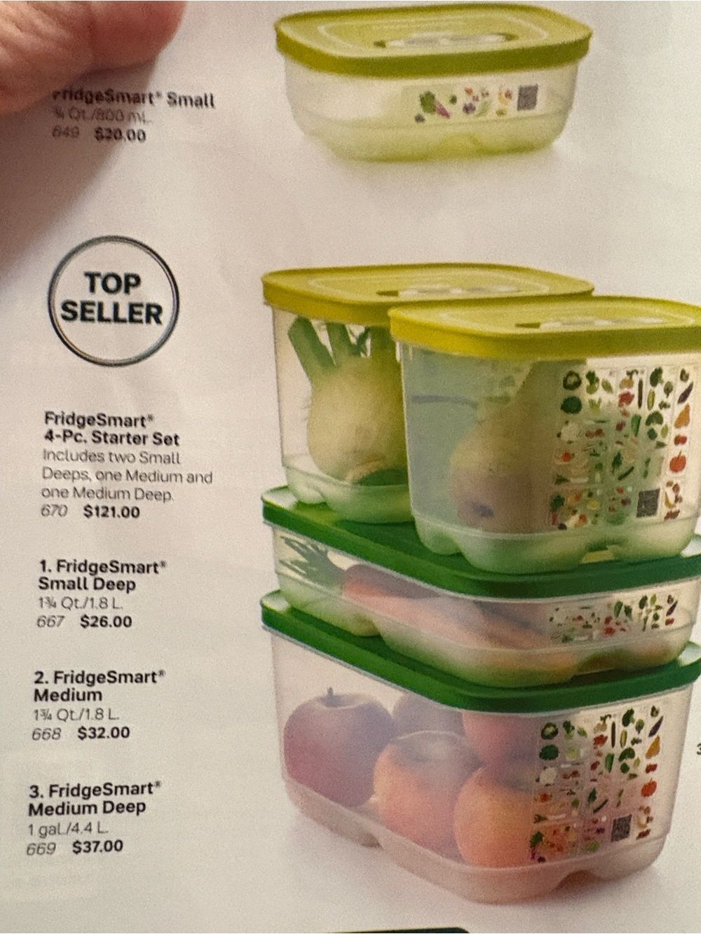 NWT Tupperware FridgeSmart 4pc Starter Set